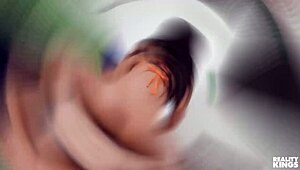 mini stallion's masturbatin' when steve shows up and switches her dildo with his cock