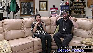 Dr. Tampa experiments on Mara Luv backstage.