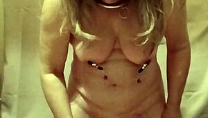 2024-10-22: Female Slave In Self-Bondage With Clamps And Belt