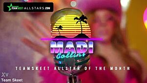 Crazy American Pornstar Madi in Sex Tape Casting with Heels and Lingerie