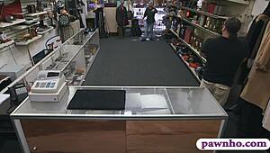 Pawn keeper nails customer’s wife in back office hideout. Hidden cam catches every move!