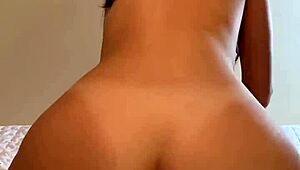 Amateur Girlfriend in Gray Beanie Gets Fucked by Roommate with Huge Cock and Spreading Legs