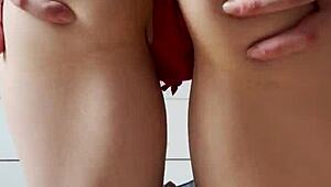 Petite Blonde Striptease In Tight Jeans