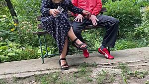 Man, my curvy mother-in-law took all my cum outdoors today!