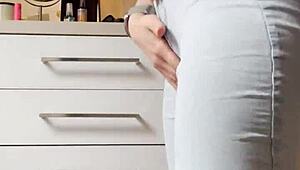 Petite Blonde Striptease In Tight Jeans