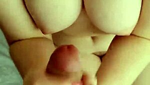 pov handjob with huge cum on tits