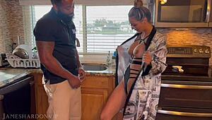 Stepmom Seduces Plumber for INTENSE Interracial BLOWJOB Action