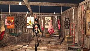 fallout 4 teen brunette in slutty tease fashion, showing off sexy curves