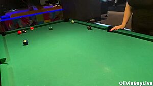 pool game turns into public toilet blowjob facial