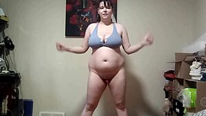 pantsless hiit workout with vibrator inserted during exercises