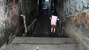 Latina teen hooks up with favela boss after funky street party. Their outdoor spanking heats up fast.