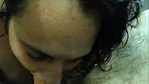 Curvy slut gags on extreme deepthroat in public car