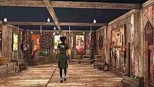 fallout 4 teen brunette in slutty tease fashion, showing off sexy curves