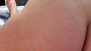 trailer trash hooker strips to show big phat ass before sucking. she rides cowgirl and takes cum in pussy.