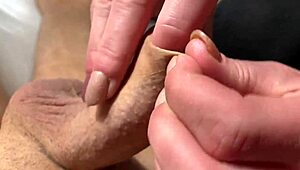 Foreskin Play Turns Hard with Handjob and Post-Cum Fun