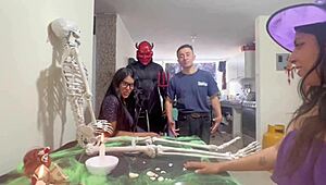 is halloween night filled with dripping wet sex and licking?