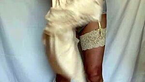 Japanese sailor uniform babe in sexy lingerie with shiny anal plug