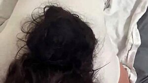 trailer trash hooker strips to show big phat ass before sucking. she rides cowgirl and takes cum in pussy.