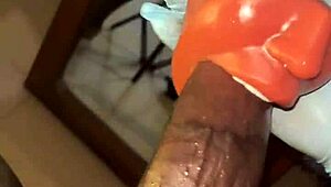 I feel so submissive deep throating in stockings until it gets nasty