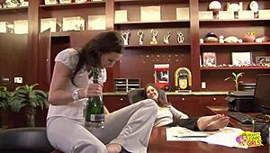 So, two lesbians got cozy for romance while others banged on the counter