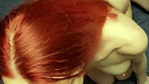 I love our home swingers threesome, redhead beauty gets sloppy with cum