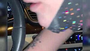 Emo Girl Begs for Black Cock Face Fucking in Car