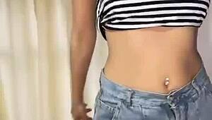 Latina Strips At Stepmom's House