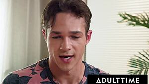 redhead cougar lauren phillips comforts boyfriend with huge natural tits cumshot