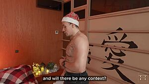 Santa Delivers Horny Blonde For Blowjob And Creampie This Christmas