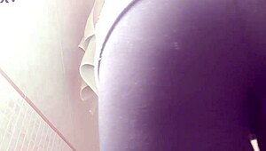 Step Aunt Amira’s Cellulite Ass Caught Peeing and Farting