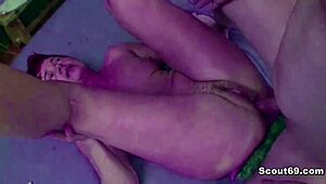 wow, young boy tricks granny into first anal