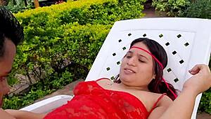 Neighbor begs for help with her dripping wet pussy