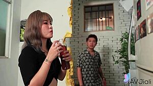 Blonde milf oils shaved pussy in jacuzzi