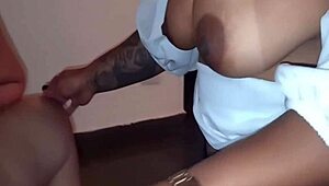 my friend licks his balls while i ride his big cock 😏