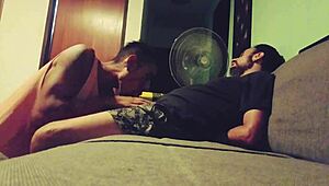 Relaxing my tired macho with a special blowjob on the sofa?