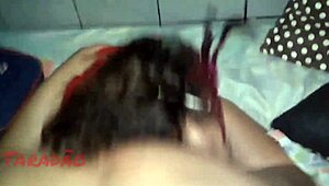 Latina Amateur Drinks Milk From Black Dick While Choking