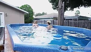 Lesbians Della Dane dominate with fierce tit play