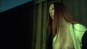 Italian Big Tits MILF Artemisia Love Flashes Hot Solo. Outdoor Smoking Fetish with Horny Boobs Play!