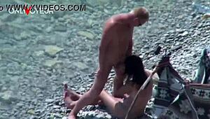 Beach Slut Wife Sucks and Fucks in Public