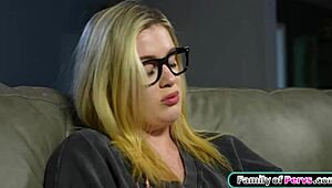 teen stepsister shows gratitude with sloppy deepthroat for stepbro