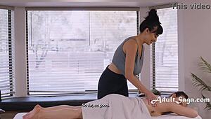 Alison And Pucks Turn Massage Into Naked Scissoring And Licking