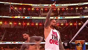 kevin owens and sami zayn battle the usos for wwe tag team title at wrestlemania 39