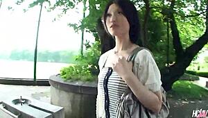 Japanese babe Mizuki picked up and fucked hard with raw creampie!