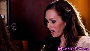 pretty teen tries scissoring for the first time with a mature milf in taboo hd clip