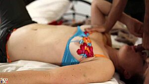 this french amateur in leather pants and satin lingerie gets wild with turkish-blue outfit, banging doggystyle