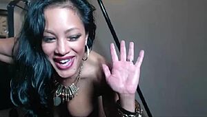 Sexy Black Pornstar Squirts Hard During Intense Solo Session