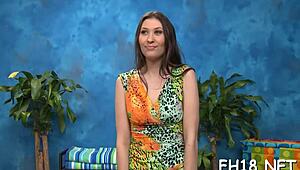 Overwhelming emotions during hardcore massage with blowjob, fucking, and oiled ass.