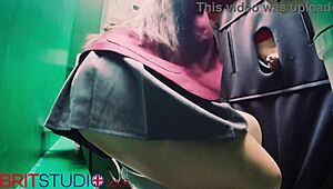 Teen Student in Lingerie Sucks Cock at Gloryhole in Costume