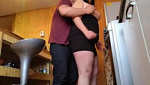 Horny Stepmom Takes Big Cock in Kitchen Action