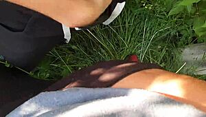 we masturbate with neighbor on street and cum together - lesbian illusion